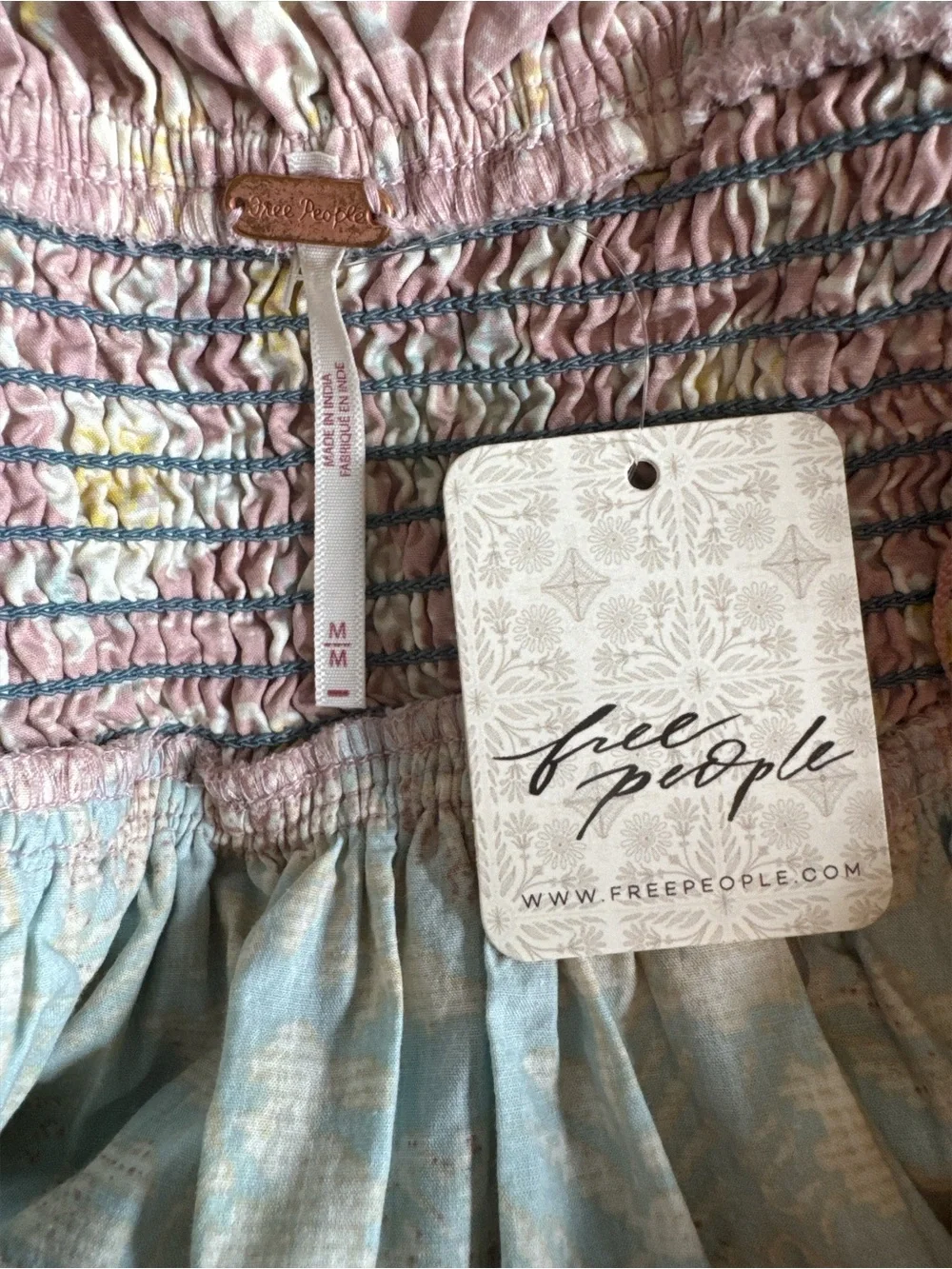 FREE PEOPLE Bluebell Mixed Print Cotton Maxi Dress